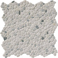 Black and White Tumbled Marble Mosaic Tile, 11.42 in. x 11.42 in. x 10 mm, 9.1 Sq. ft. / CASE A8031