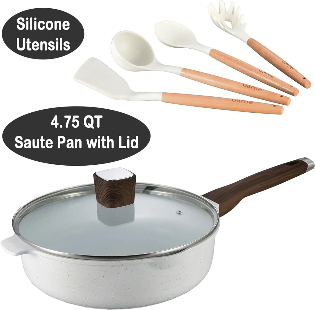 13pcs Nonstick White Granite Cookware Set W55651