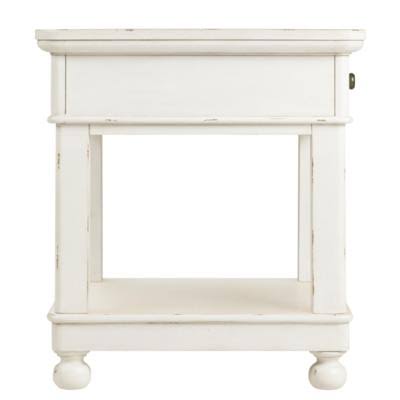 Chipped White Square Wood End Table E2871