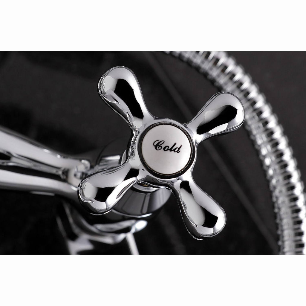 Brushed Nickel Clawfoot Tub Faucet with Hand Shower D9559