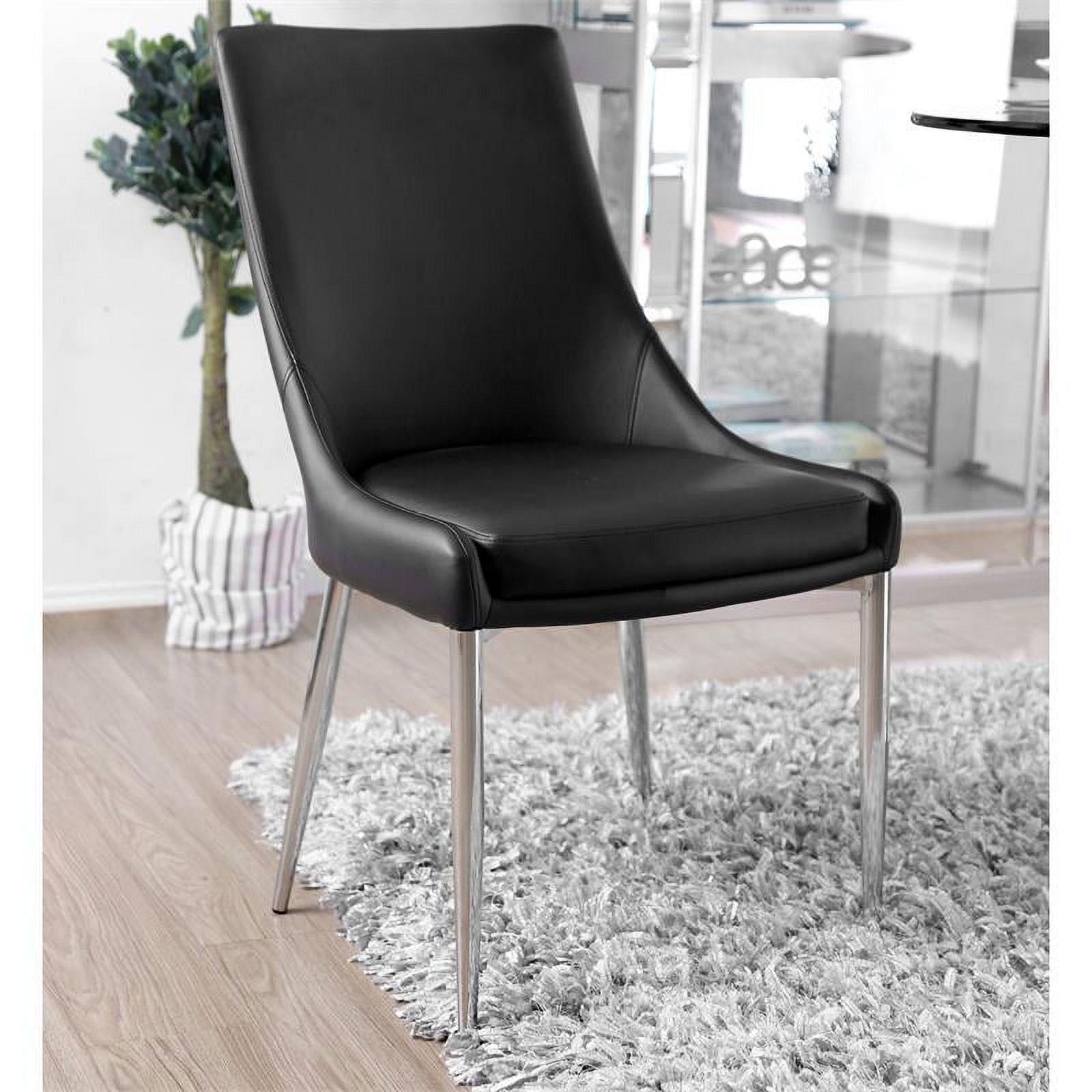 Faux Leather Dining Chair in Black (Set of 2) C3114