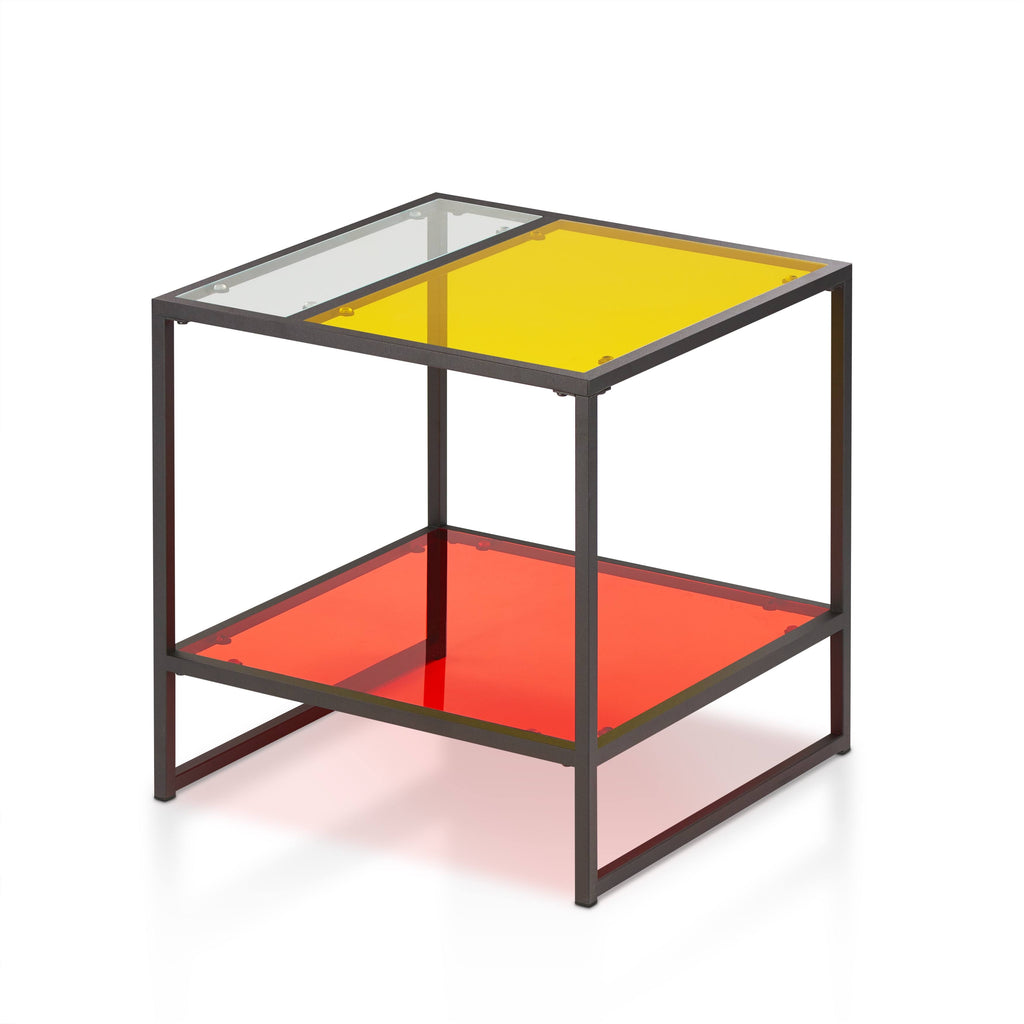 Multi-Color Glass Top End Table Z46439