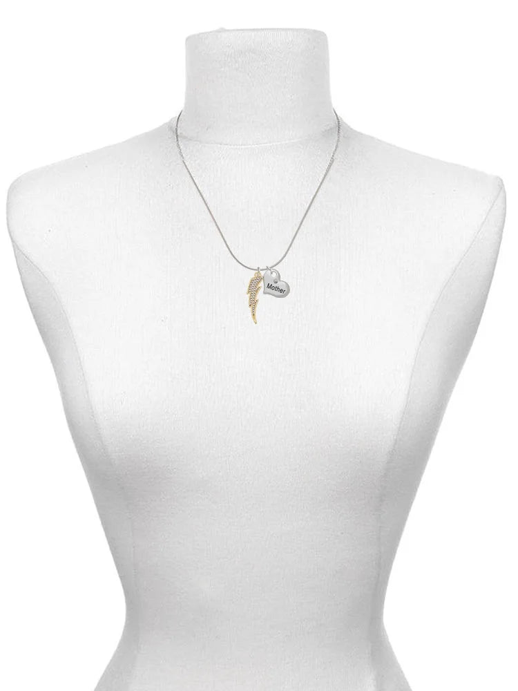 Goldtone Crystal Lightning Bolt Heart Necklaces Set of 2 O928