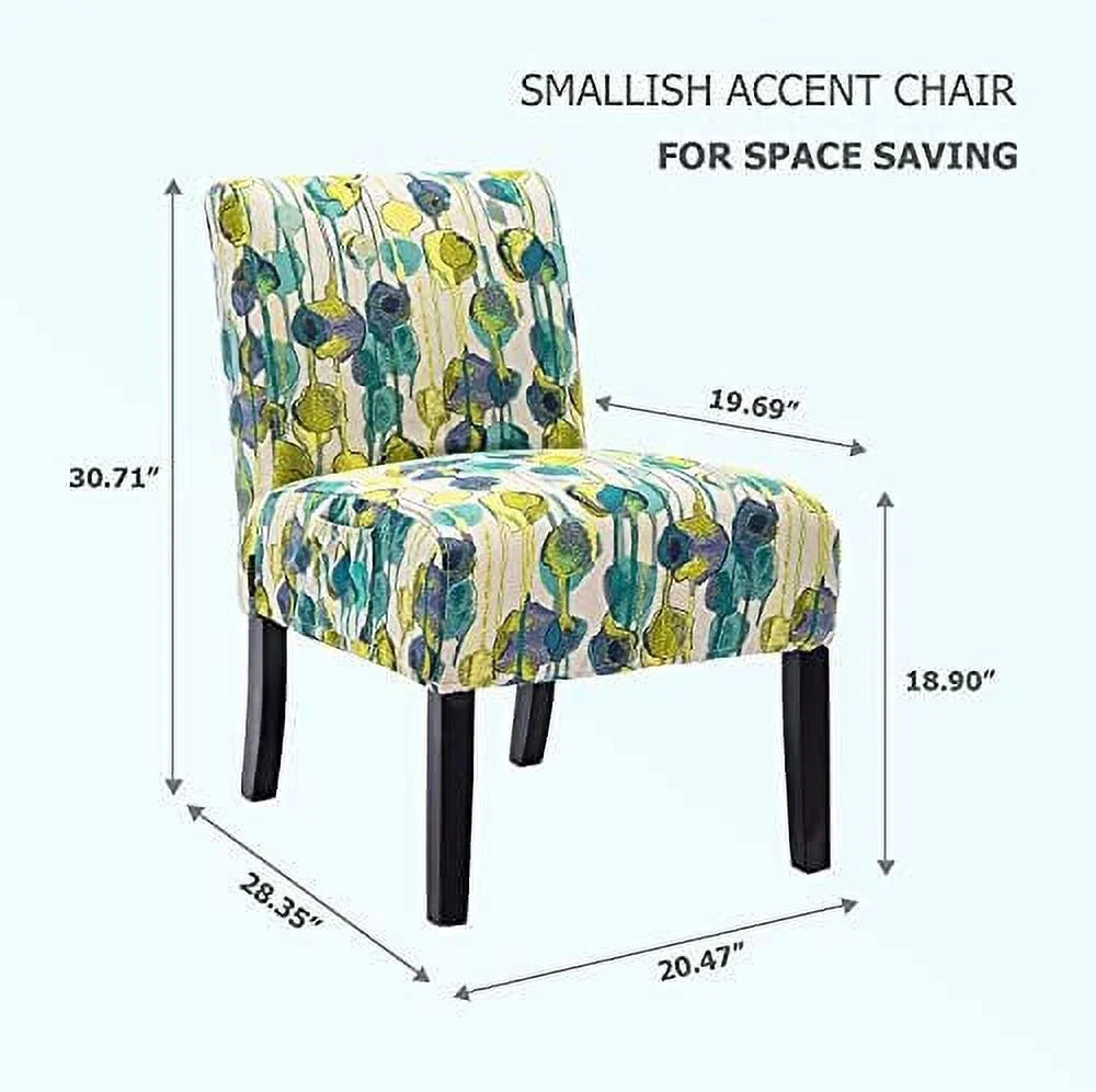 Accent Chair Set of 2 Fabric Armless Slipper Chairs M203504