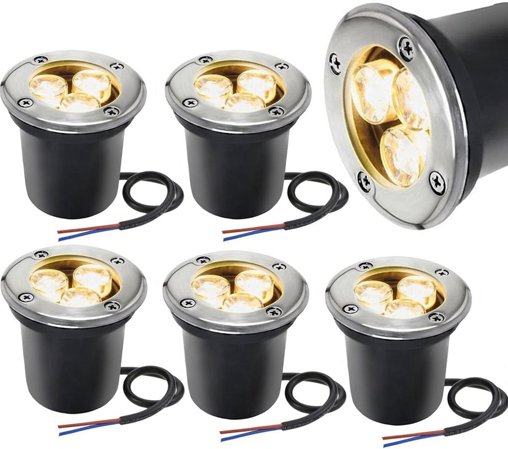 Warm White 6 Pack 3W LED Landscape Well Lights J24887