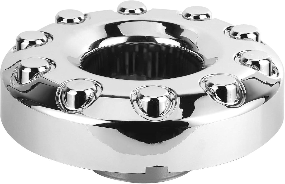 Front Wheel Hub Cap 10 Lugs Aluminum Pack of 2 G7533