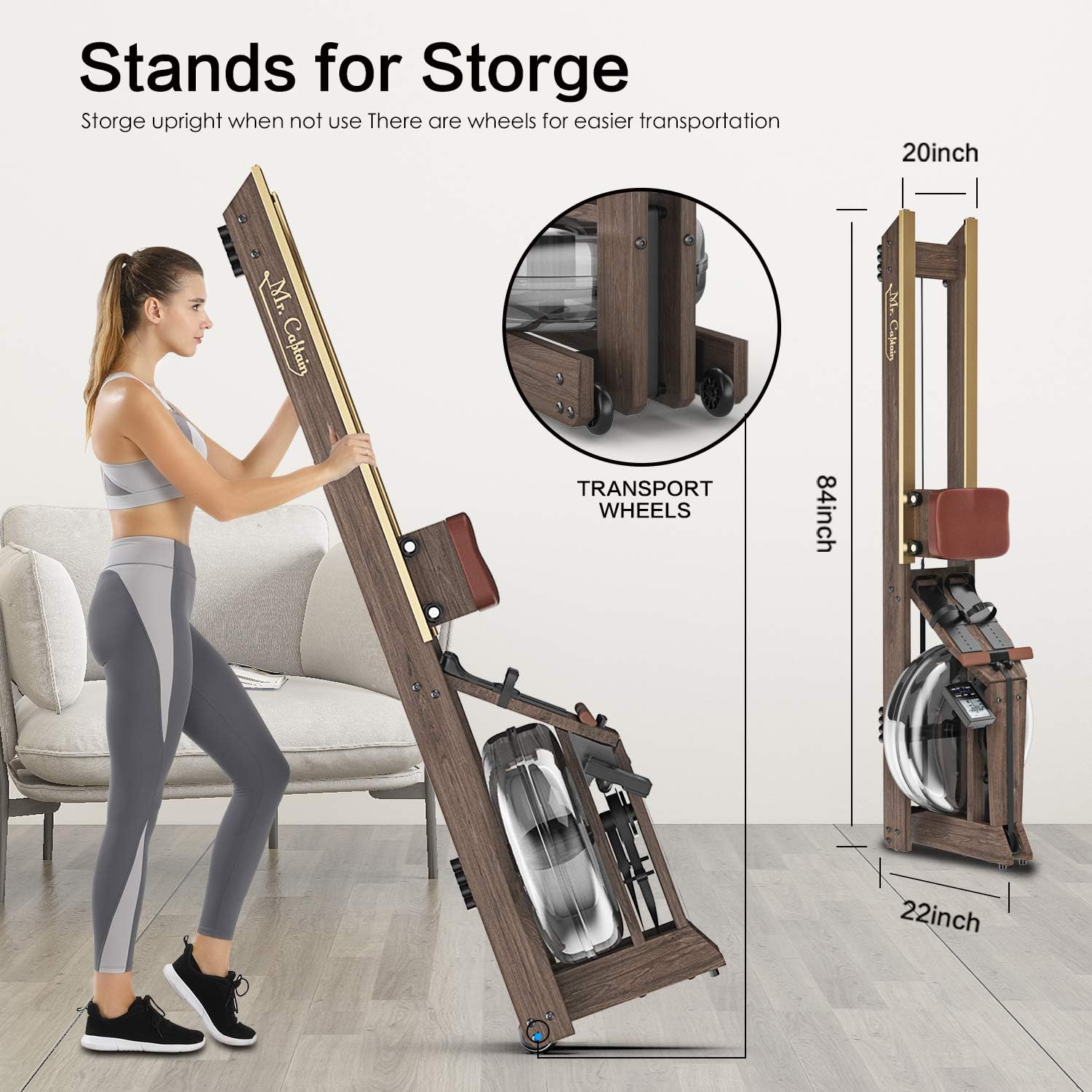 Water Resistance Vintage Oak Rowing Machine S501089