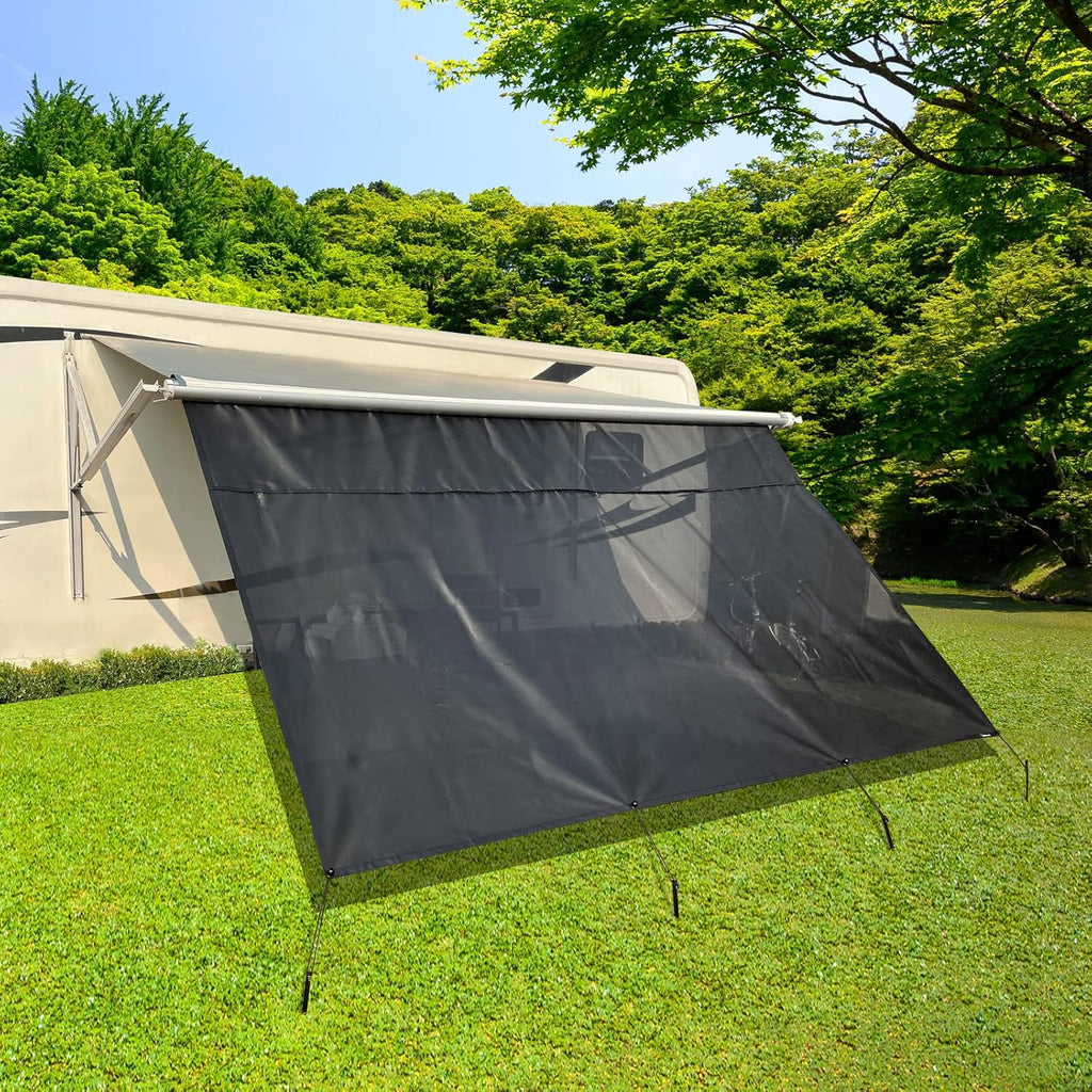 RV Awning Shade Screen with Zipper 8'X20'3'' Universal with Complete Kits N353