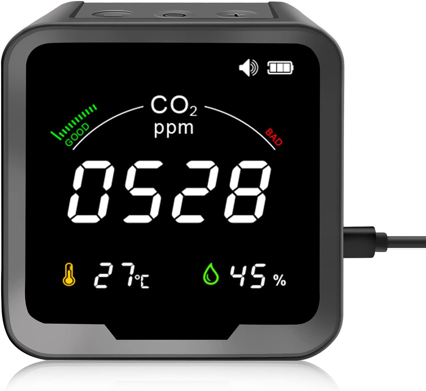 CO2 Monitor Temperature Humidity Detector 400-5000 PPM K65847