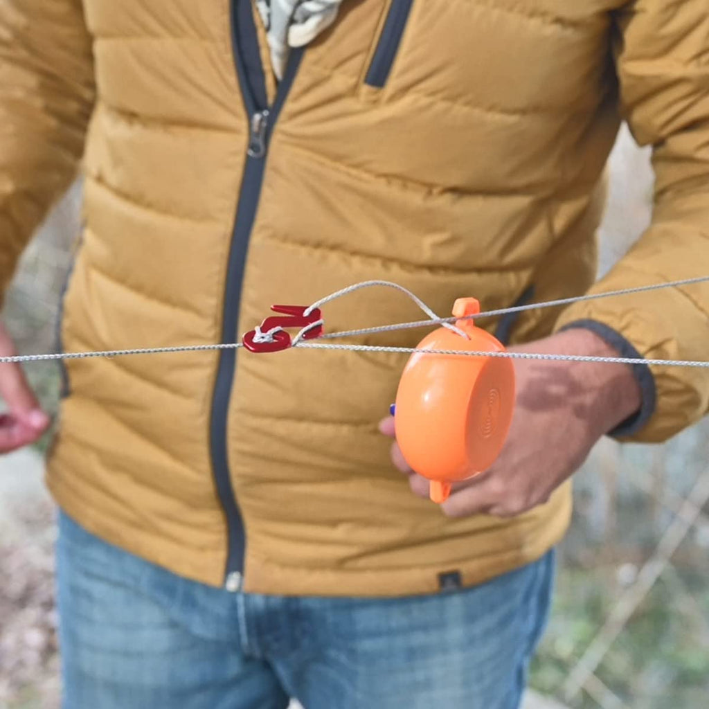 Gray HMWPE Tent Guyline Rope with Mini Reel L828