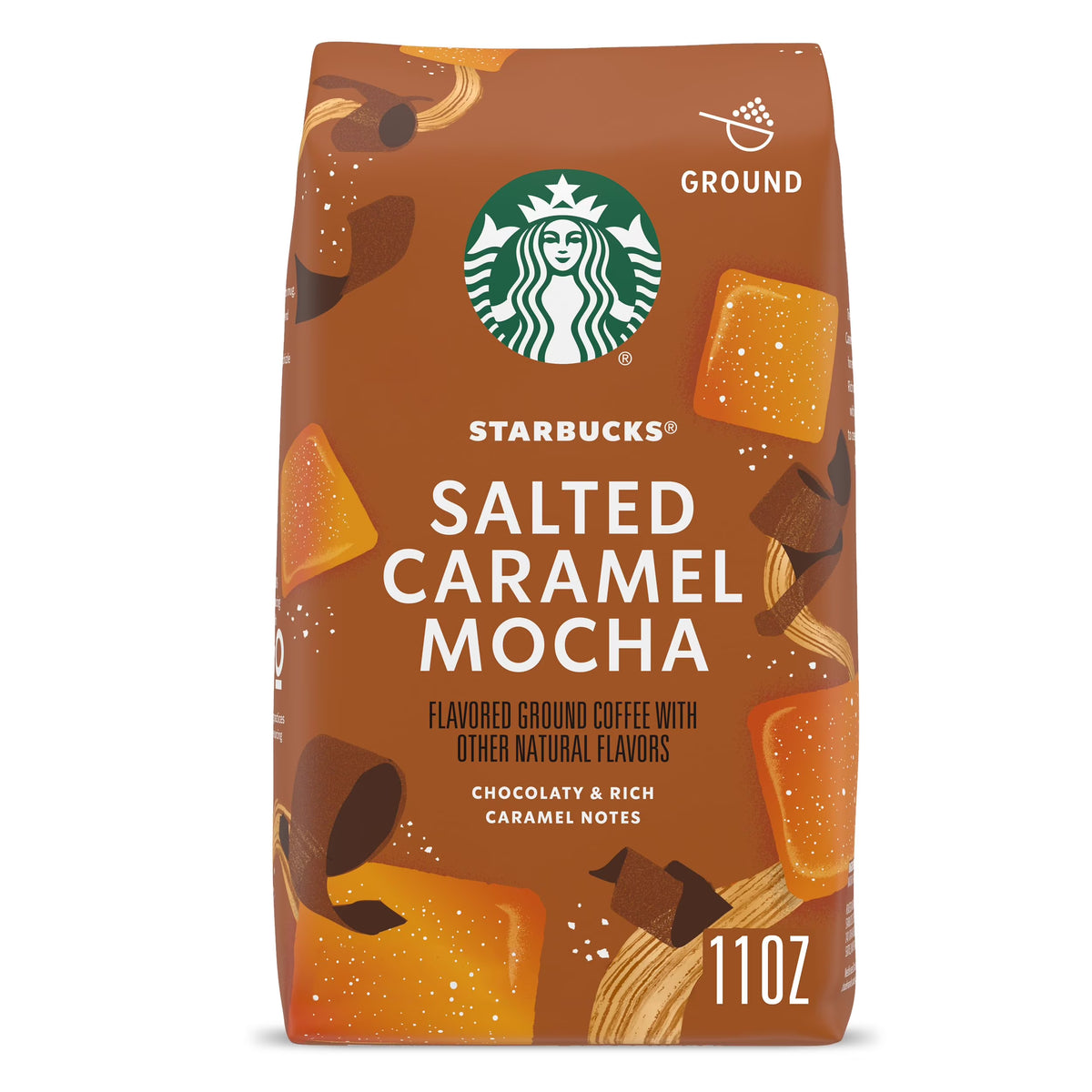 Salted Caramel Mocha Ground Coffee, 100% Arabica, 11 Oz V790663