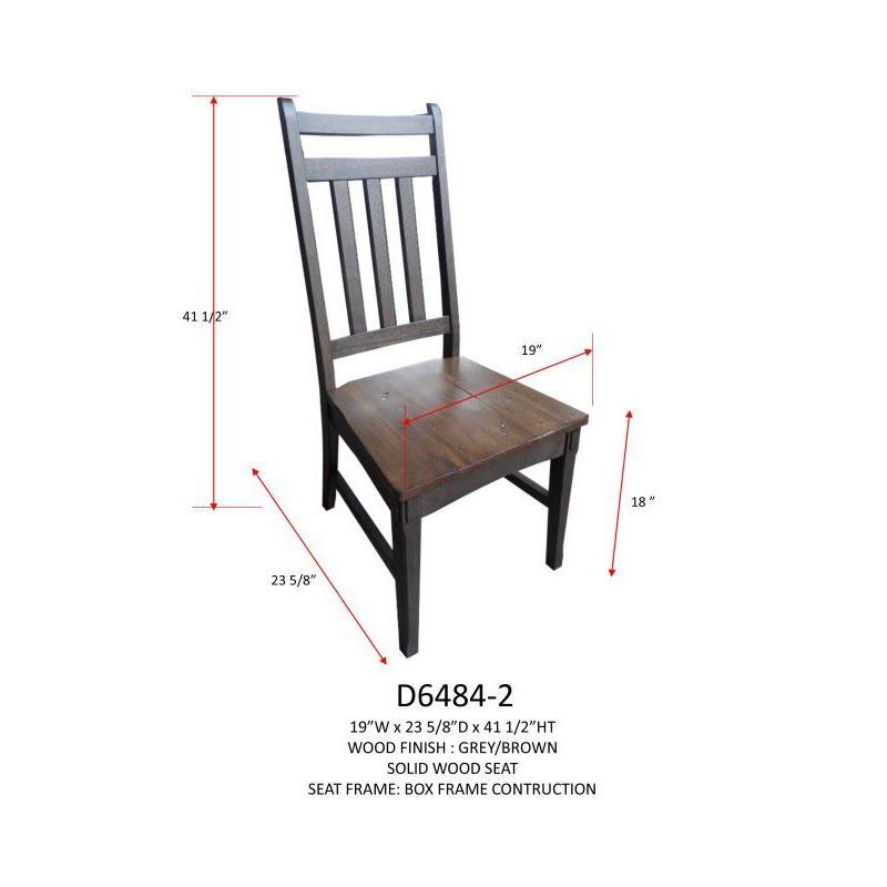 Grey Brown Wood Slatback Dining Side Chairs (Set of 2) V69825
