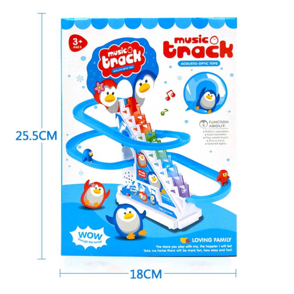 Electric Climbing Stairs Toy Rail Car Roller Coaster Set K155