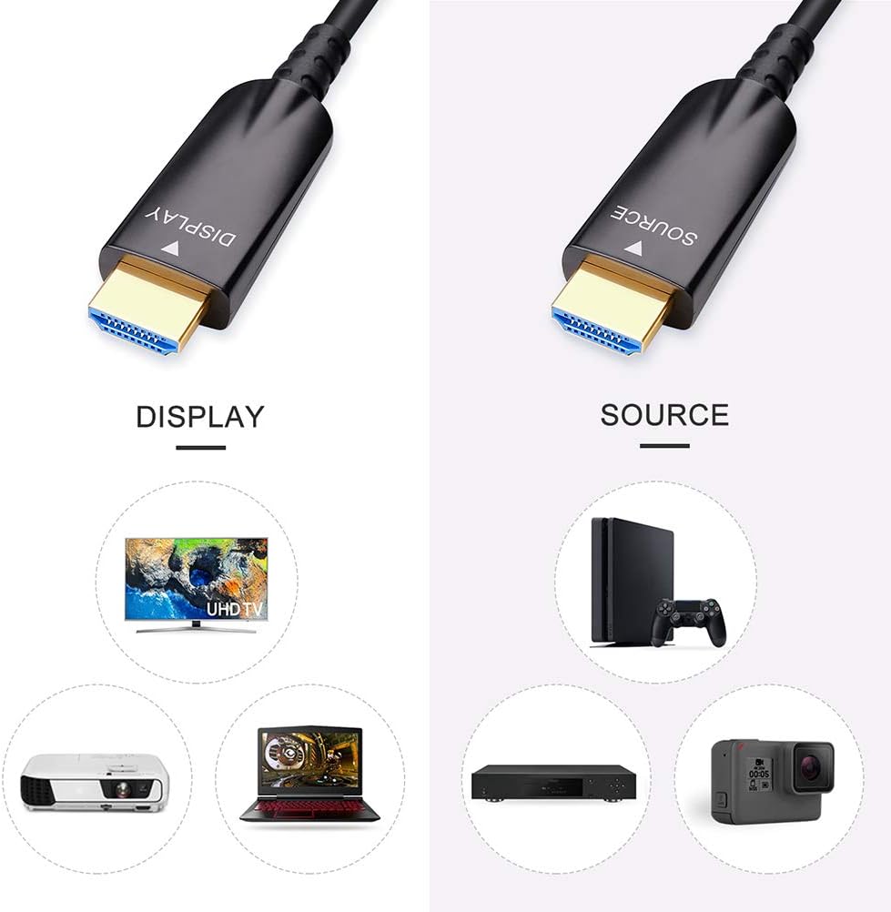 10m Fiber Optic HDMI Cable 4K 30Hz 1080p 60hz Black E901820