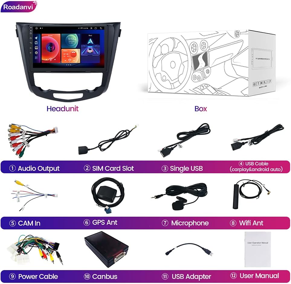 Car Stereo Bluetooth Head Unit with 1280x720 IPS Touch Screen P66936