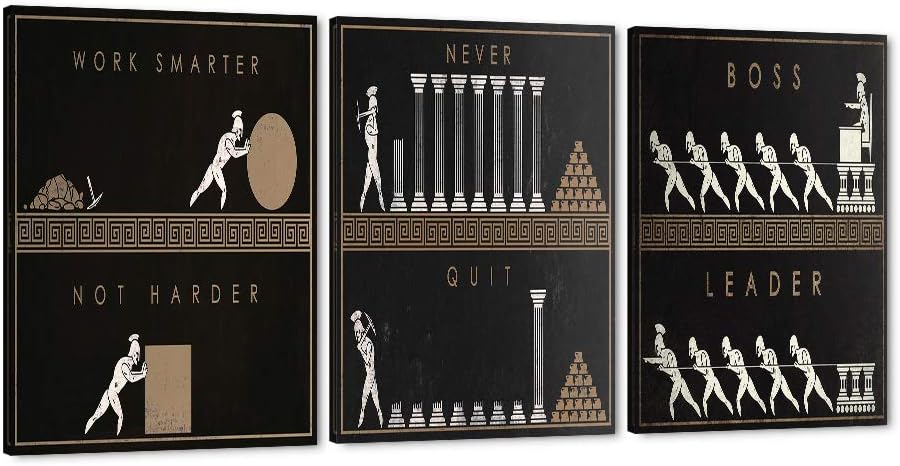 3Pcs Framed Motivational Wall Art Canvas Prints J2896