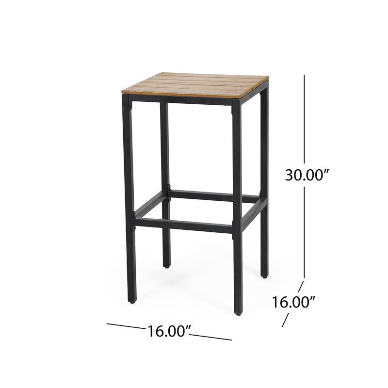 Acacia Wood Bar Stools Set of 2 Teak/Black S136