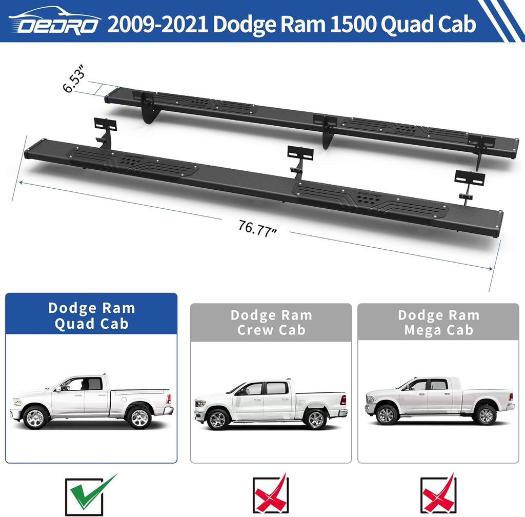 Black Textured Aluminum Running Boards S423593