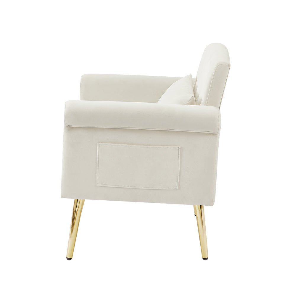 Velvet Armchair with Metal Legs K365