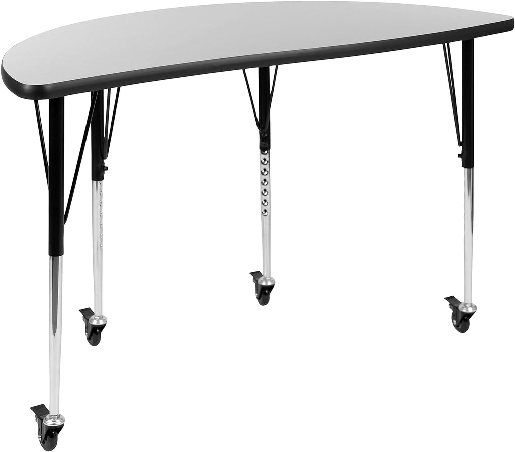 Mobile Half Circle Flexible Grey Adjustable Height Activity Table K479