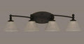 Four Light Bath Bar Dark Granite Finish with Italian Bubble Glass E84358
