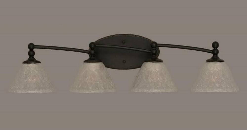 Four Light Bath Bar Dark Granite Finish with Italian Bubble Glass E84358
