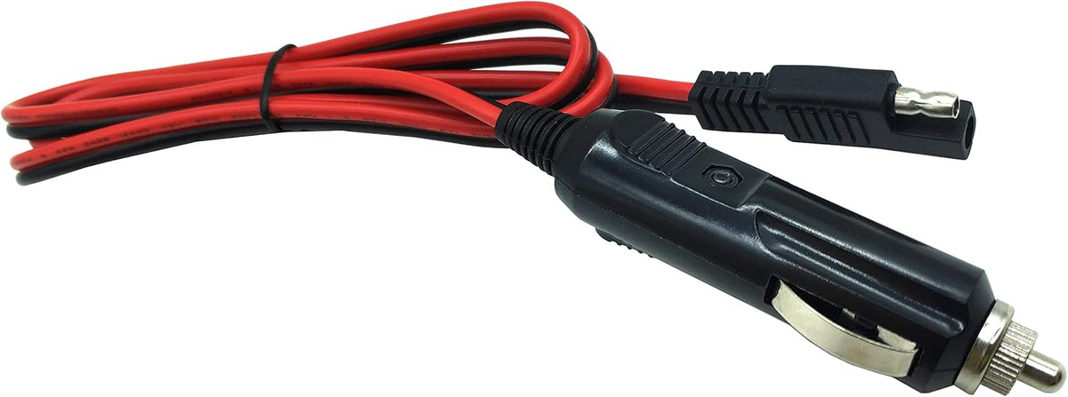 14AWG Cigarette Lighter to SAE Cable with 15A Fuse and LED Light S294