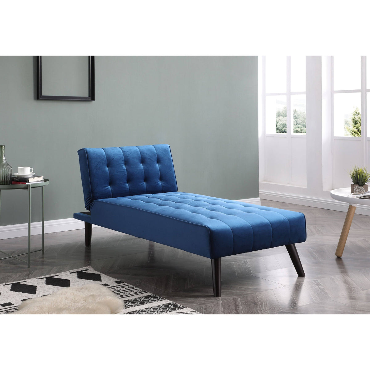 Pink Velvet Chaise Bed K657295