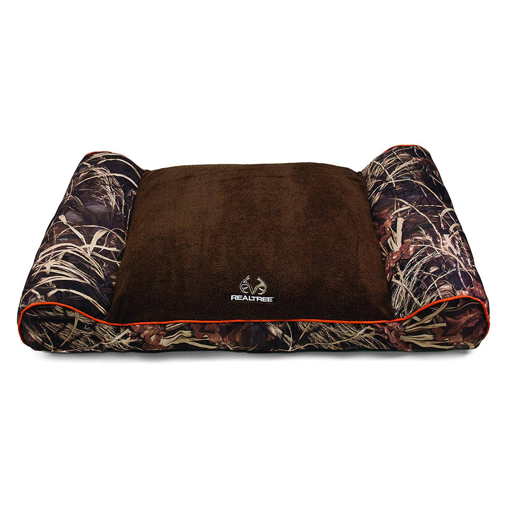 Taupe with Orange Piping Camo Pet Bed Q798
