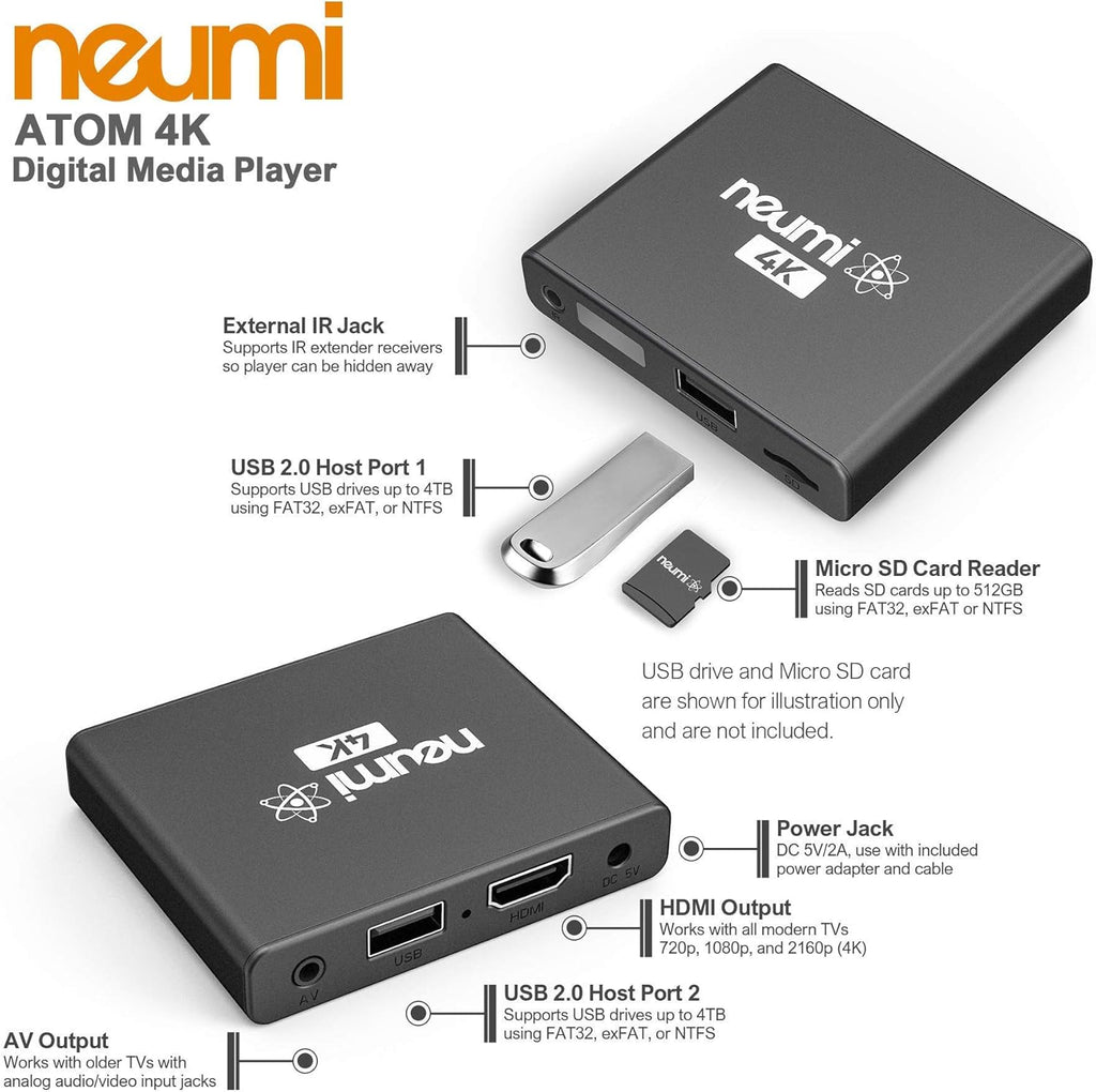 4K Ultra-HD Digital Media Player for USB Drives and SD Cards S76127