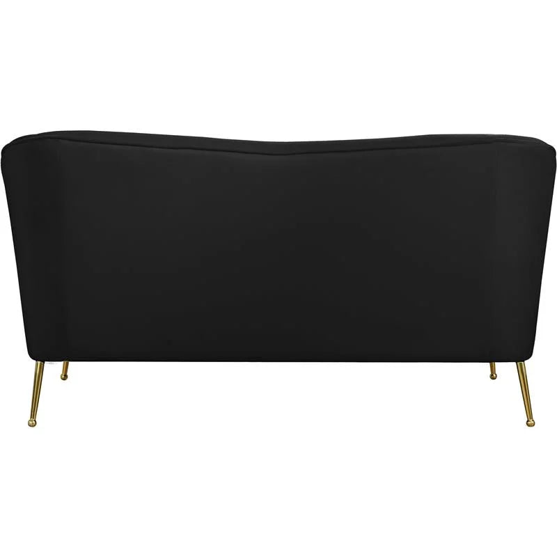3-Piece Velvet Chair Loveseat & Sofa Set in Black O97664