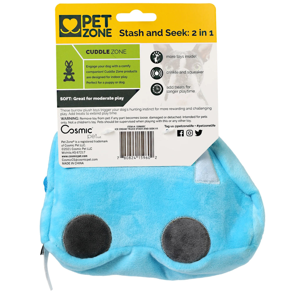 Ice Cream Truck Hide and Seek Plush Squeaky Dog Toys T773310