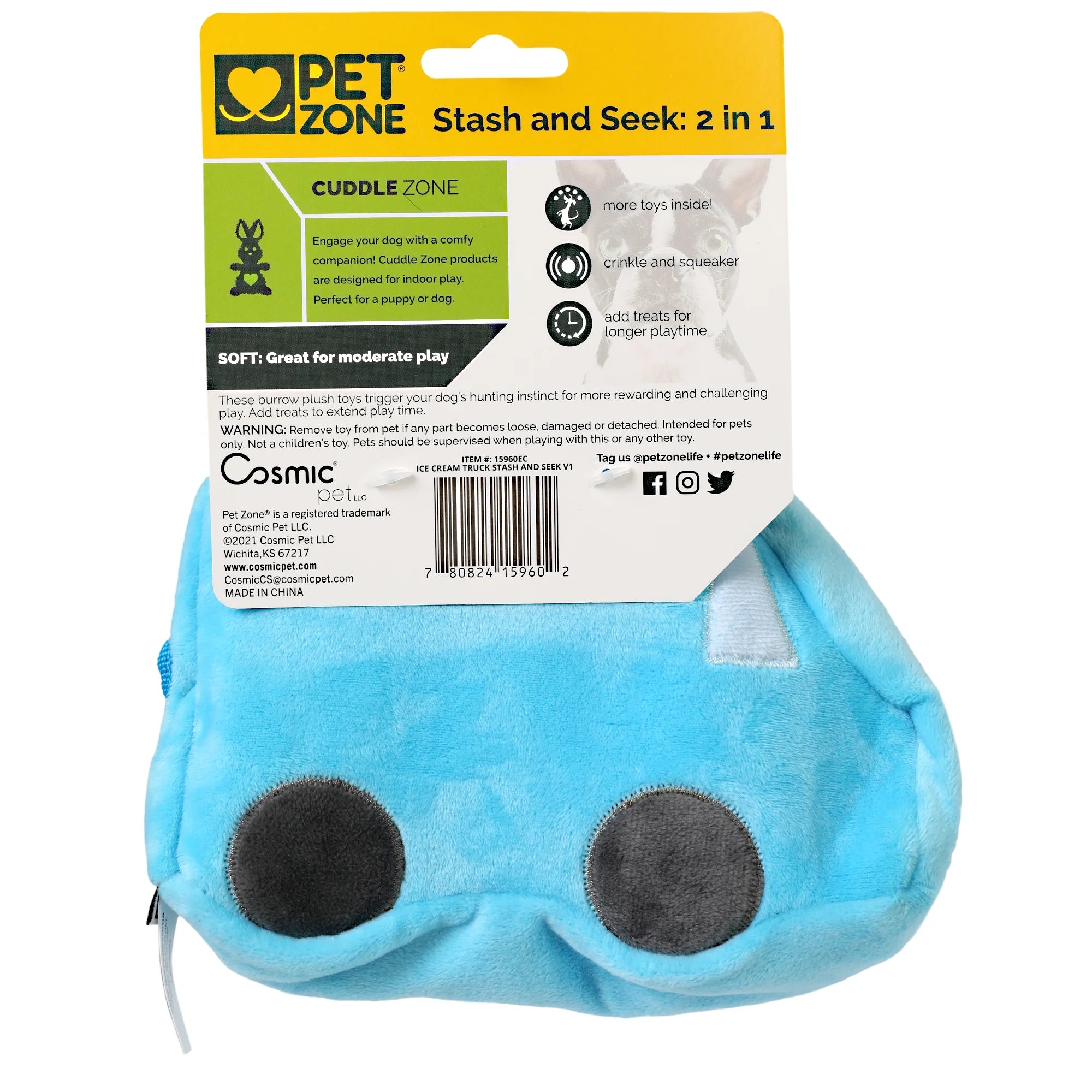 Ice Cream Truck Hide and Seek Plush Squeaky Dog Toys T773310