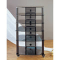 Black Frame and Black Glass Audio Rack K2190