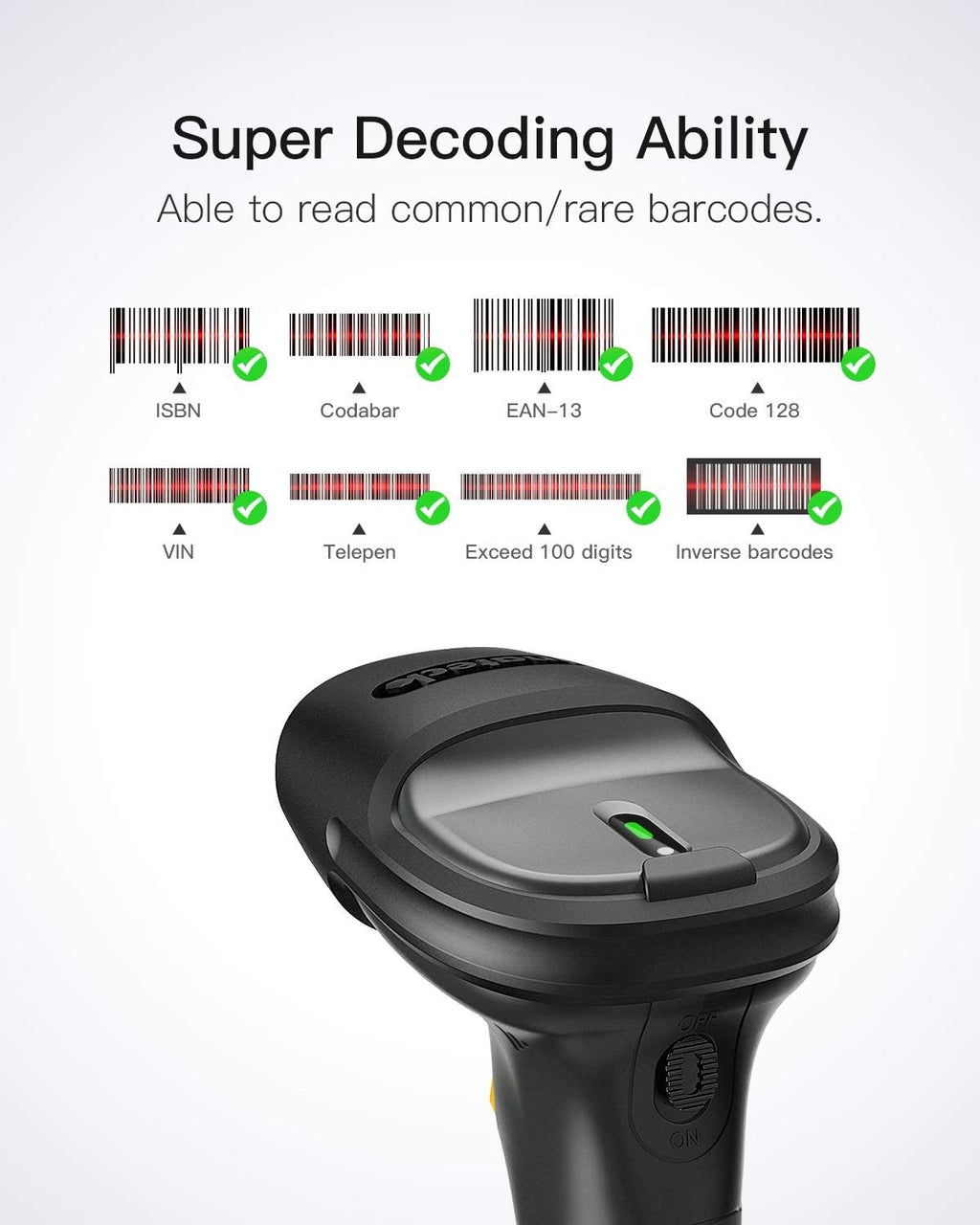 Wireless Barcode Scanner with Bluetooth Adapter A860826