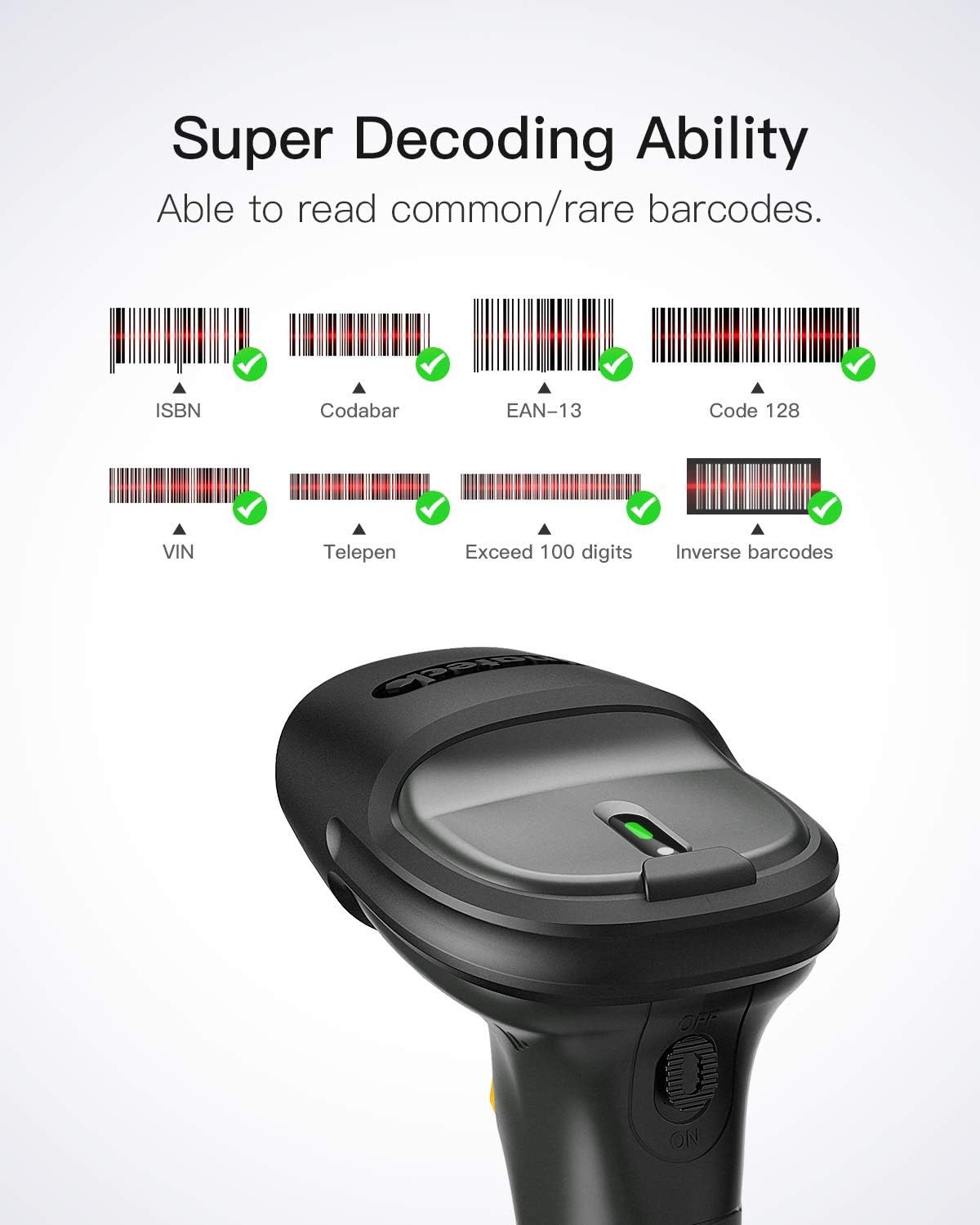 Wireless Barcode Scanner with Bluetooth Adapter A860826