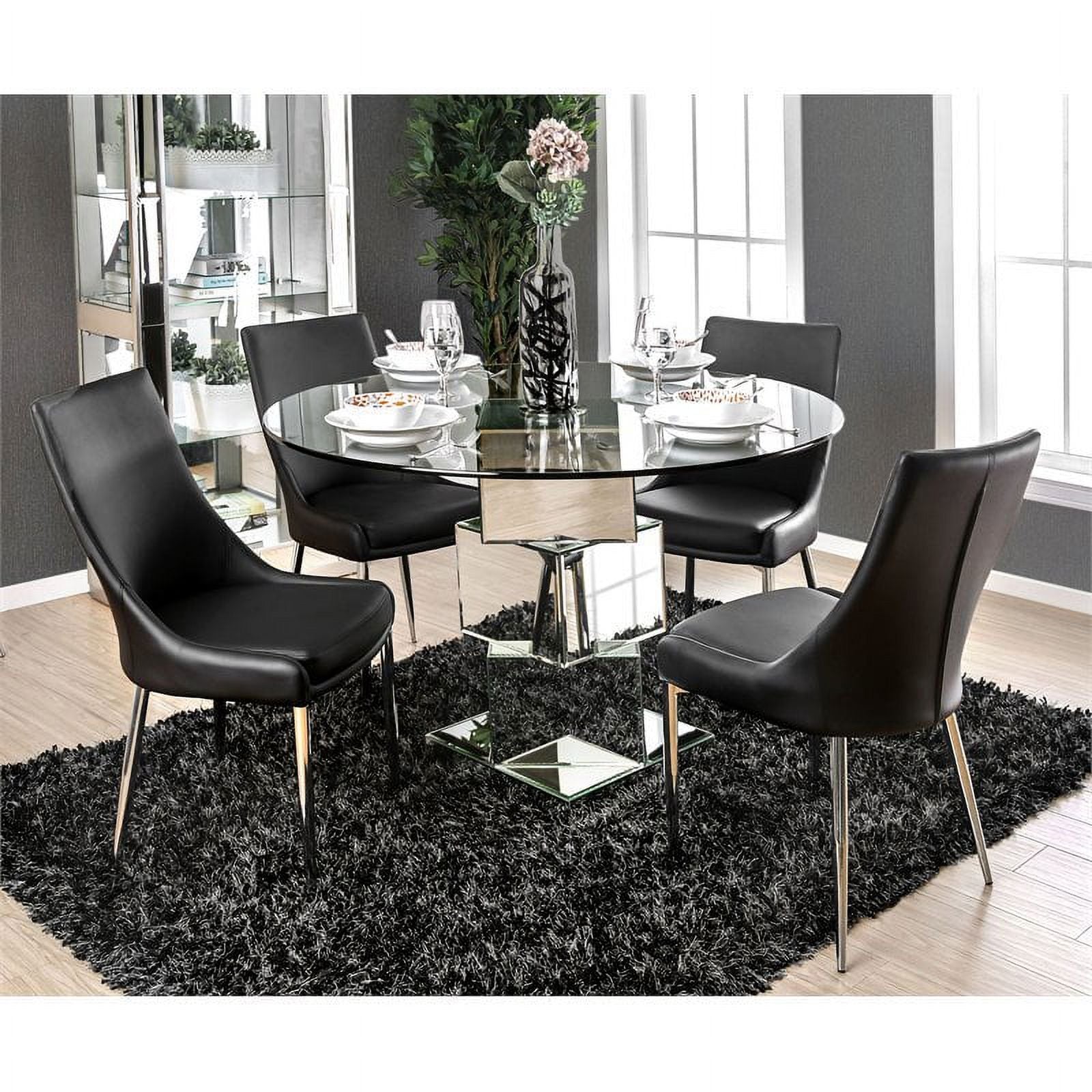 Faux Leather Dining Chair in Black (Set of 2) C3114