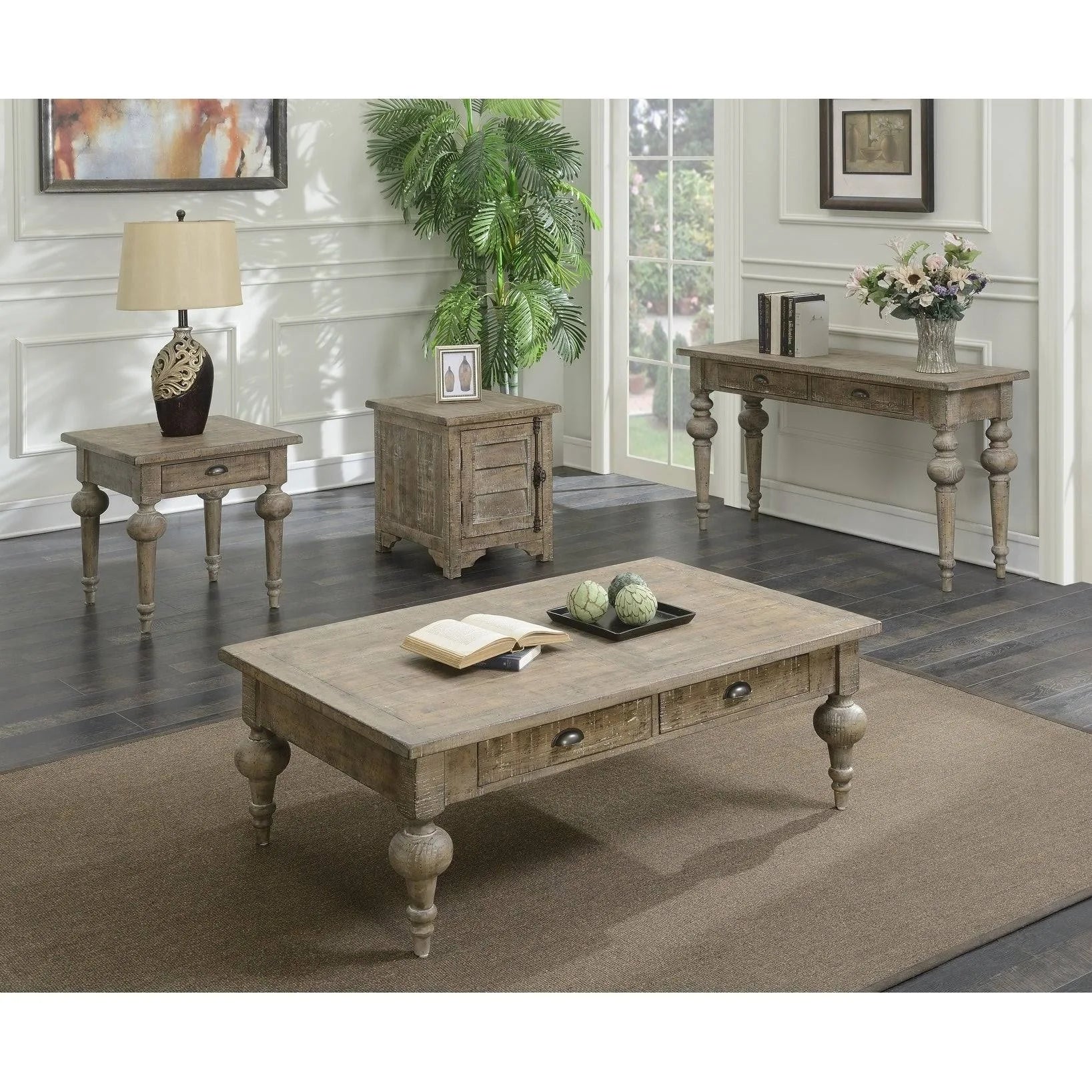 Sandstone Grey Coffee Table with 2 Drawers K766