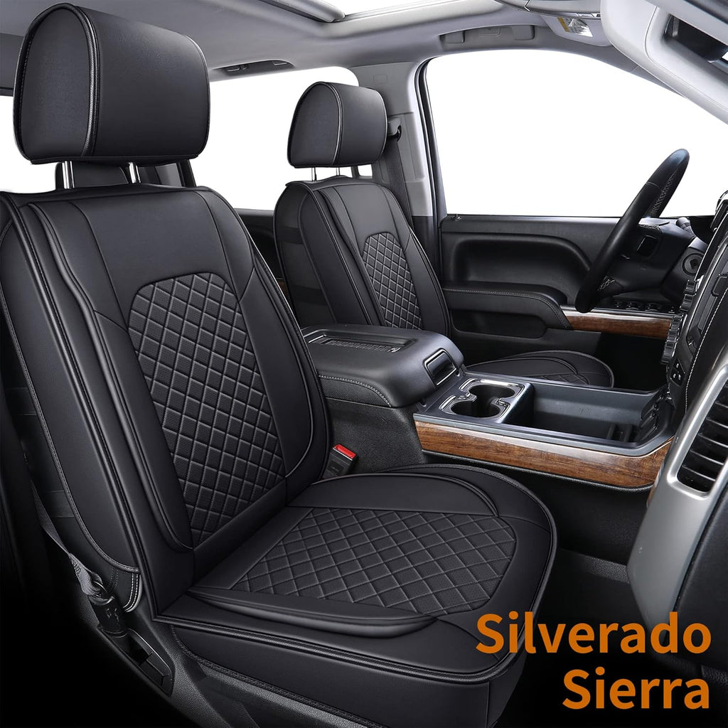 Black Faux Leather Seat Covers Full Set C357530
