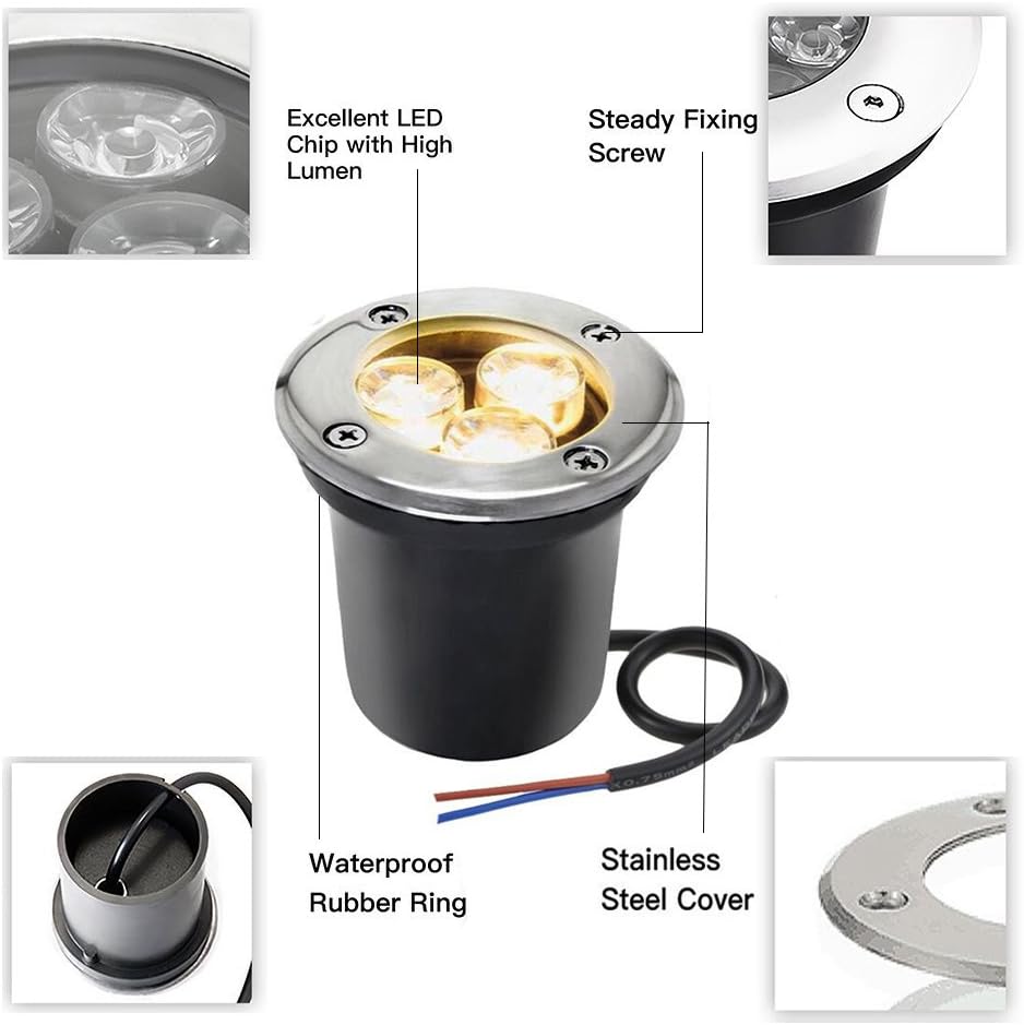 Warm White 6 Pack 3W LED Landscape Well Lights J24887