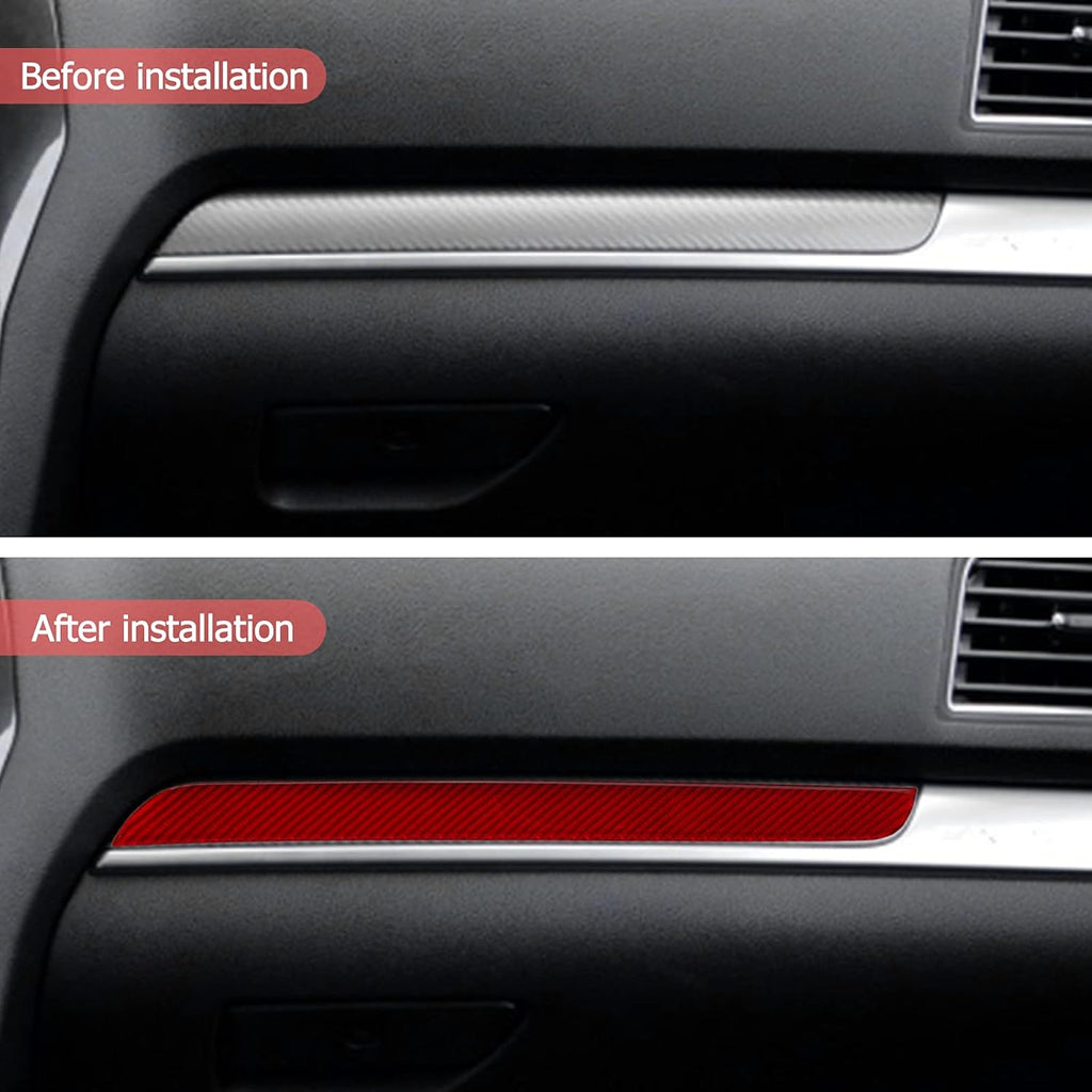 Carbon Fiber Center Console Storage Box Trim Sticker Red Pack of 2 F886371