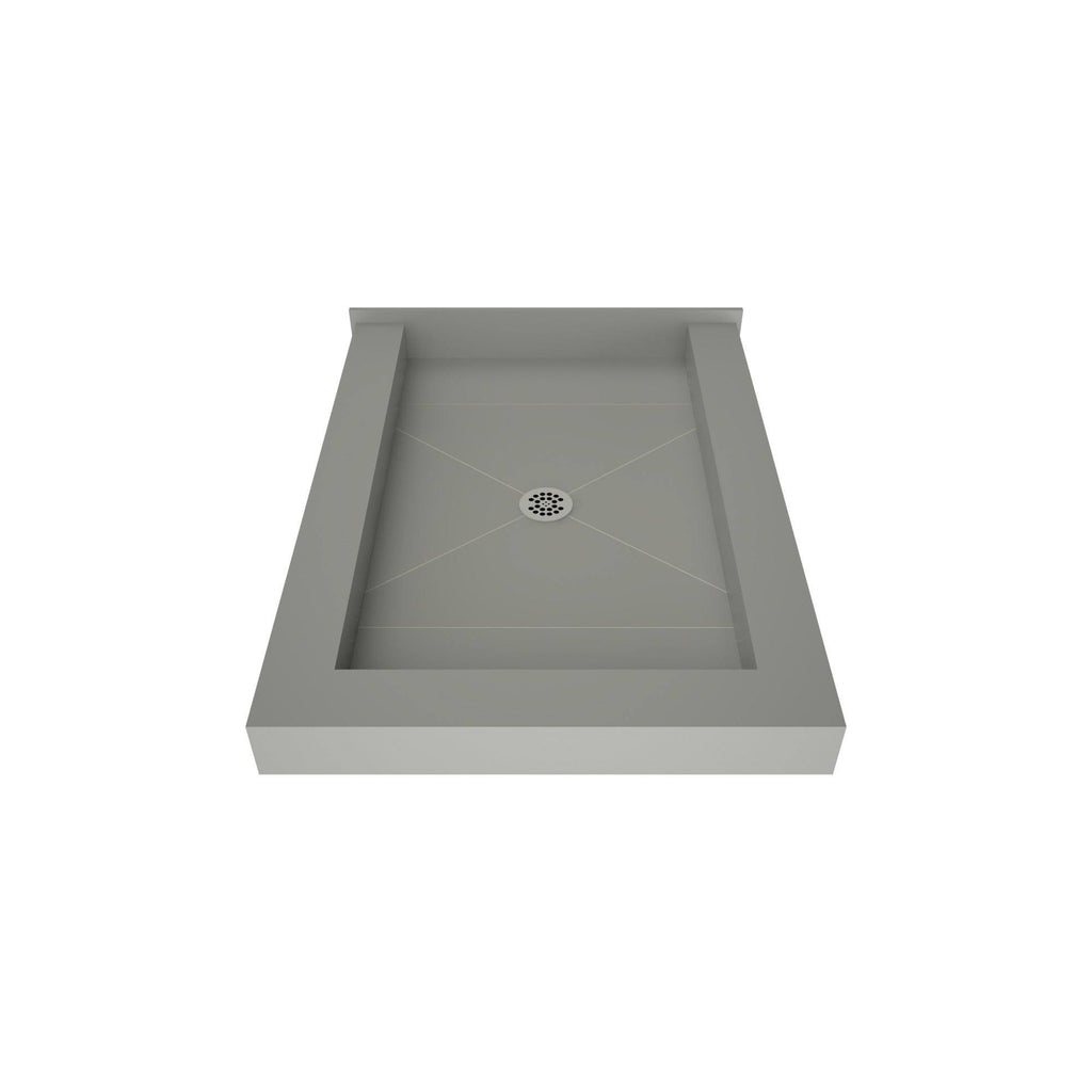 Triple Curb Shower Pan with Center Drain P5533