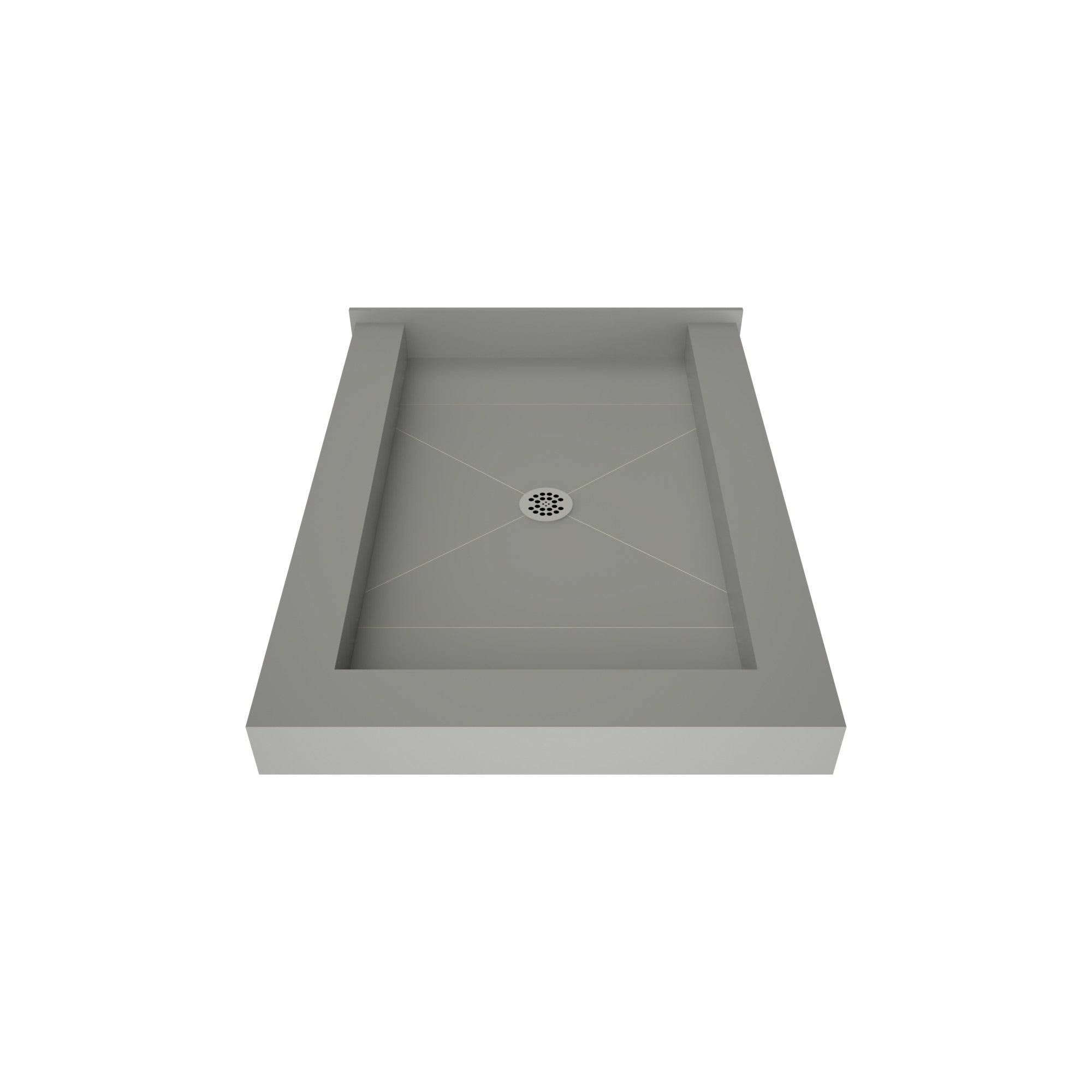 Triple Curb Shower Pan with Center Drain P5533