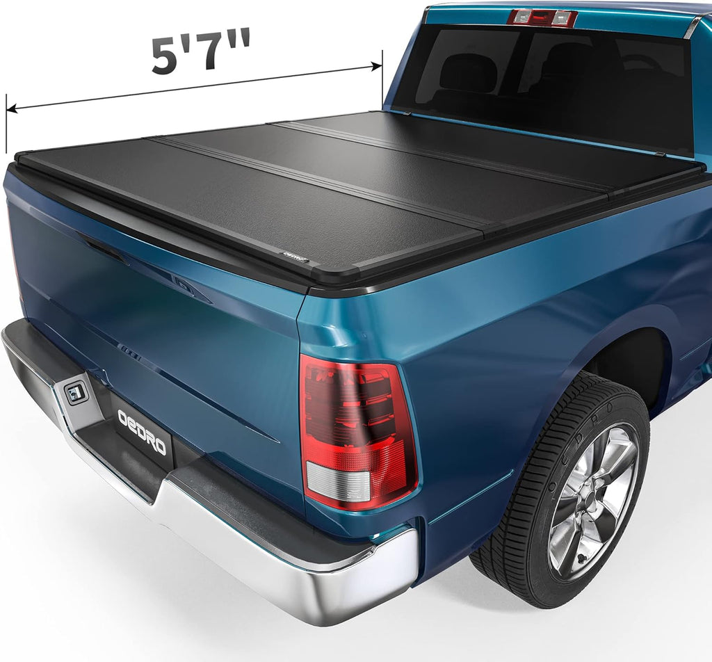 Hard Tri-fold Truck Bed Tonneau Cover for 2009-2022 Dodge Ram 1500, 5.6 ft Bed J90244