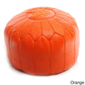 Orange Leather Ottoman Z163343