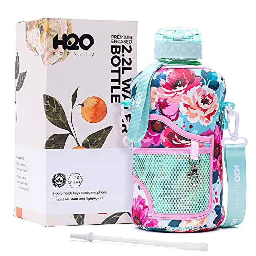Floral Bloom 2.2L Water Bottle with Straw N809