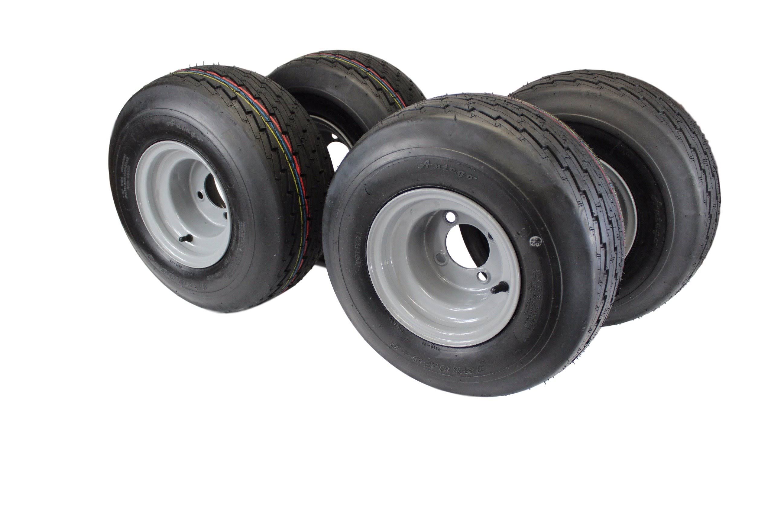Set of 4 Gray 18x8 50-8 Golf Cart and Lawn Mower Tires Y177922