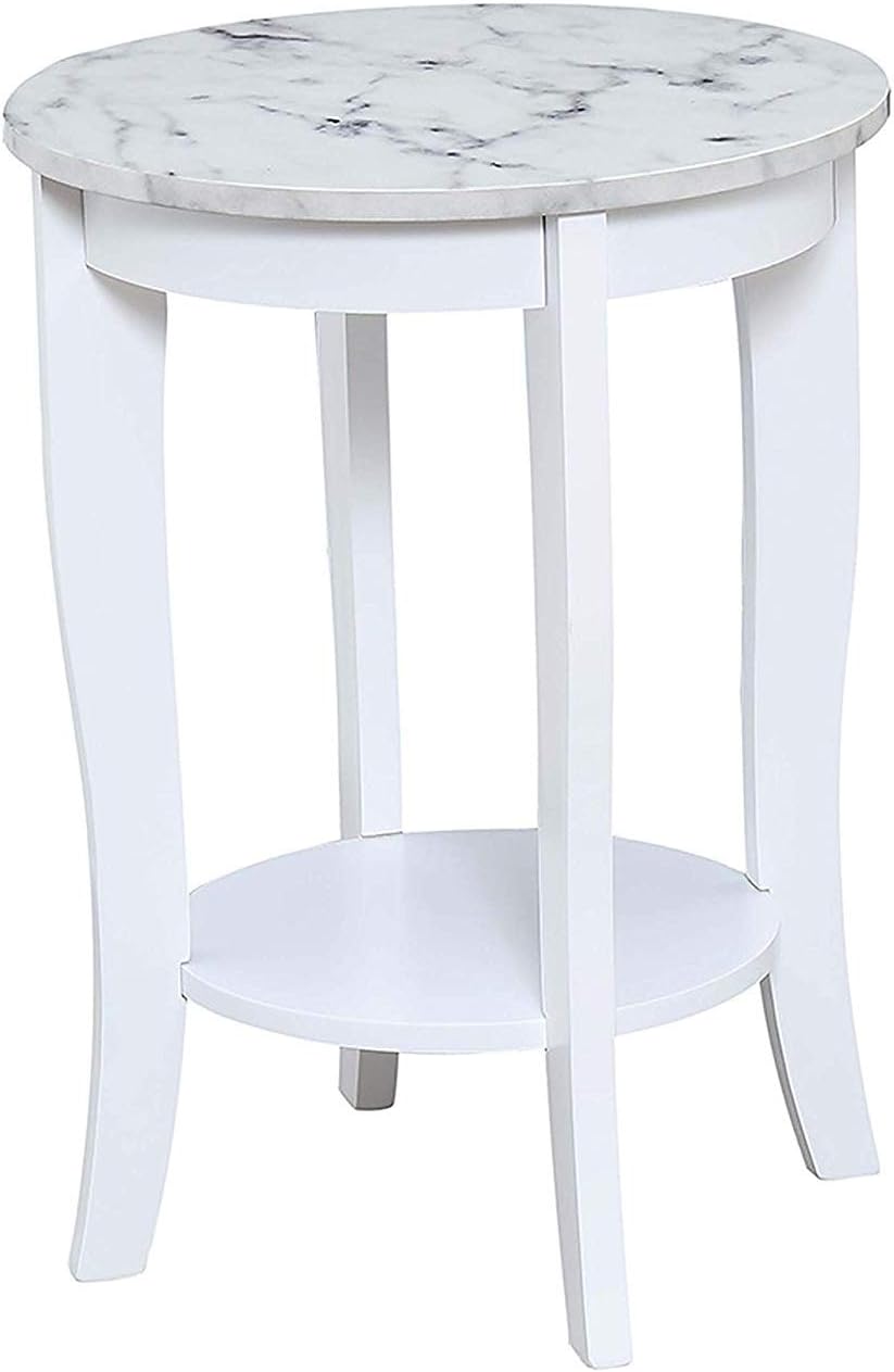 White Round End Table O237