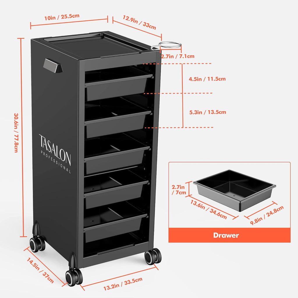 Salon Trolley Cart with 5 Trays U718