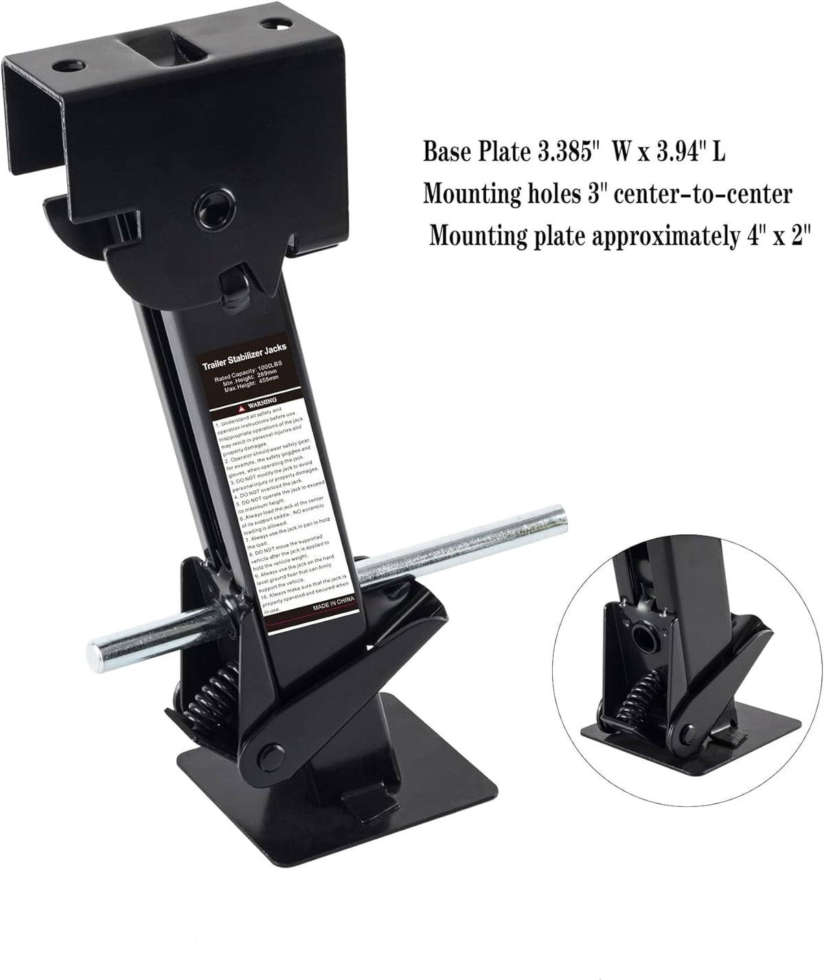 Pair of Trailer Stabilizer Jacks Telescoping RV Camper Accessories 450kg (1000 Lbs) Capacity Each Pack of 2 N952595
